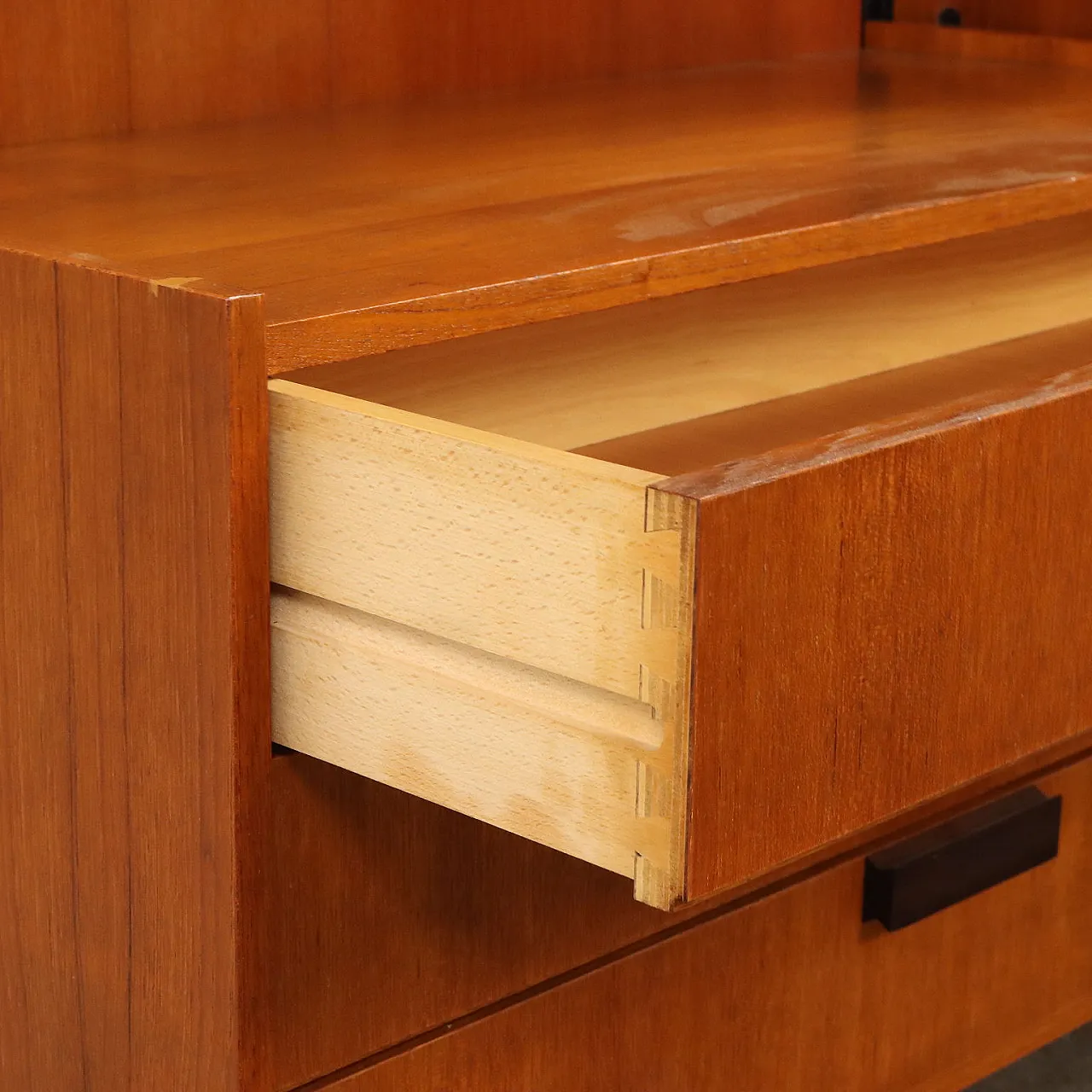 Wall bookcase in teak veneer, 1960s 7