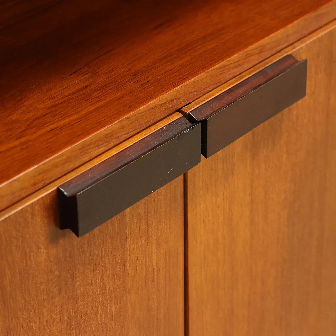 Wall bookcase in teak veneer, 1960s 9