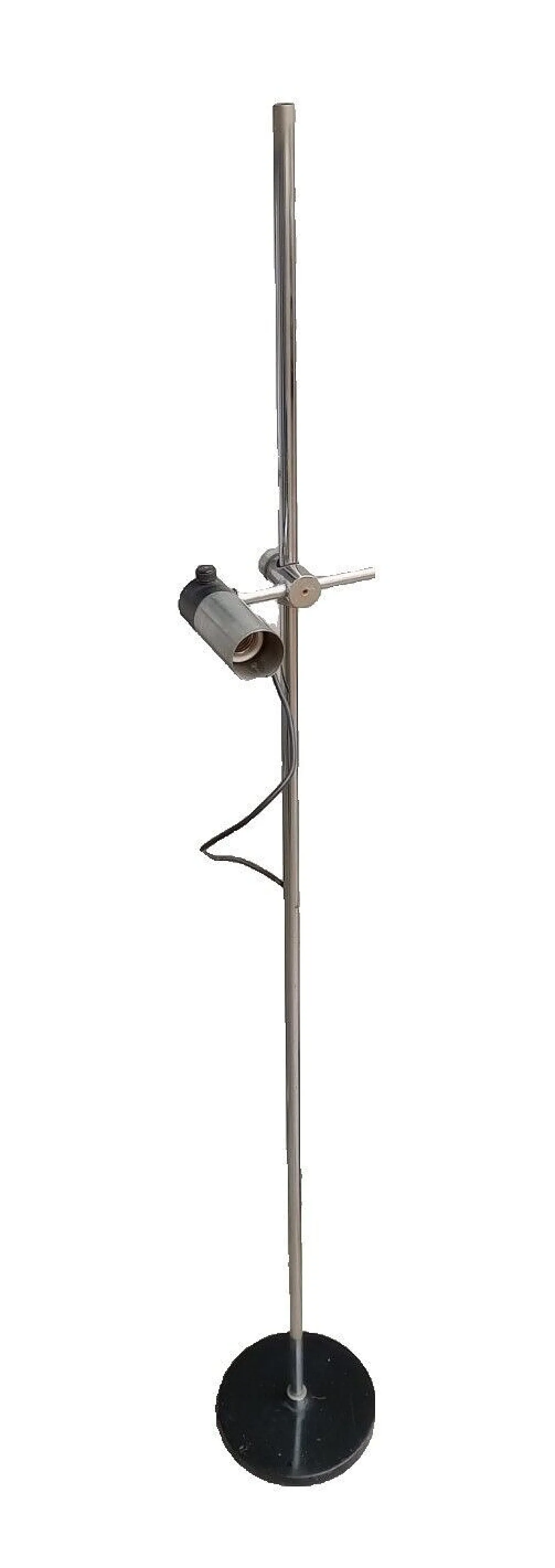 Adjustable chrome-plated steel floor lamp, 1970s 1