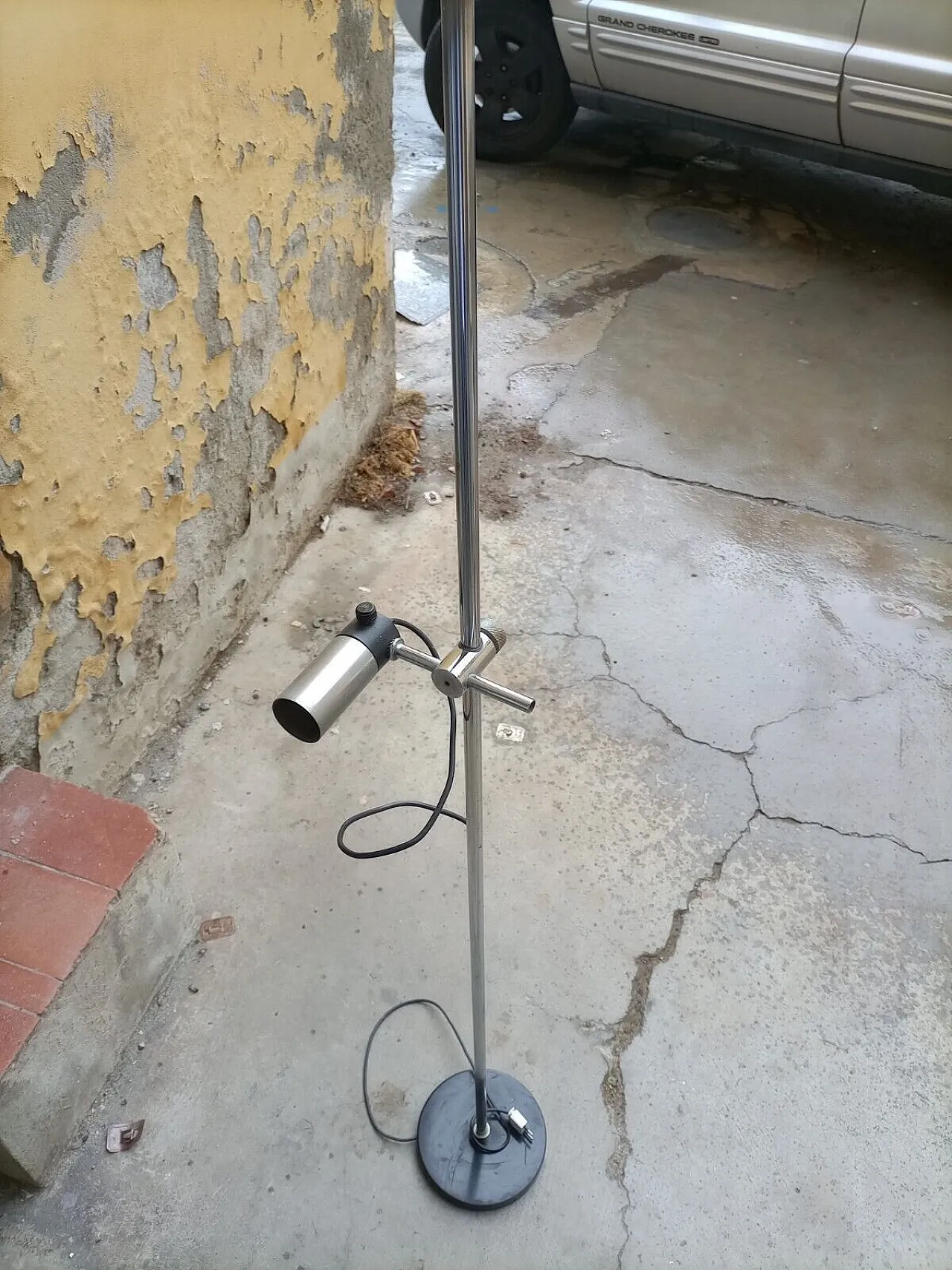 Adjustable chrome-plated steel floor lamp, 1970s 6