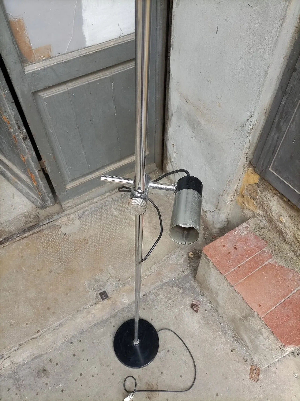 Adjustable chrome-plated steel floor lamp, 1970s 8