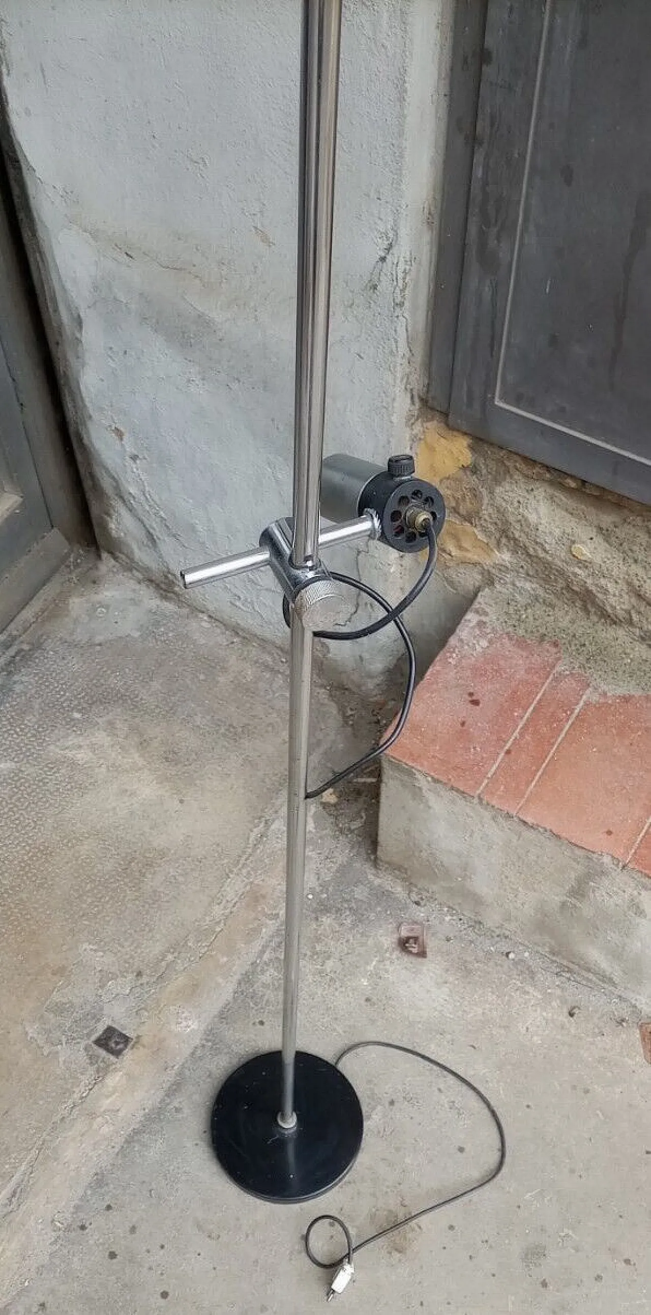 Adjustable chrome-plated steel floor lamp, 1970s 9