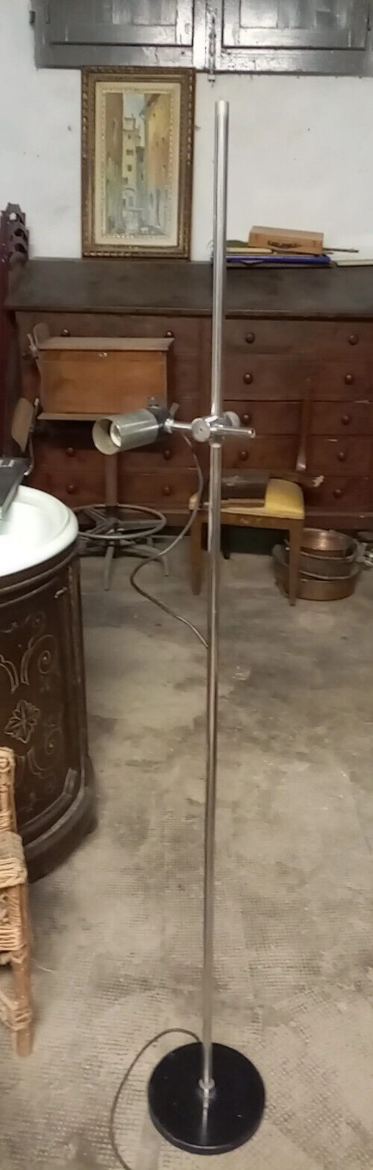 Adjustable chrome-plated steel floor lamp, 1970s 10