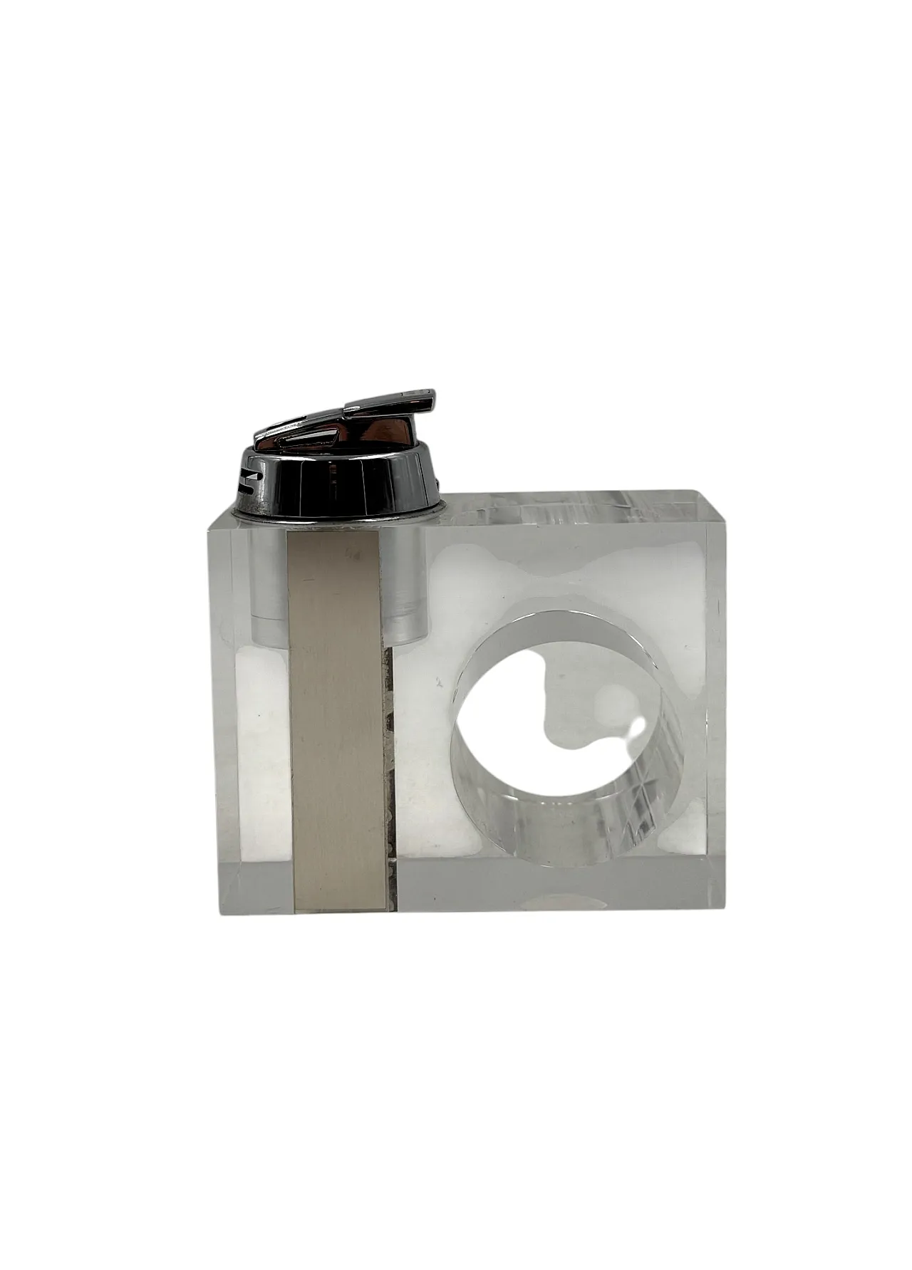 Accendino da tavolo in lucite trasparente Space Age, Italia, anni '70 6