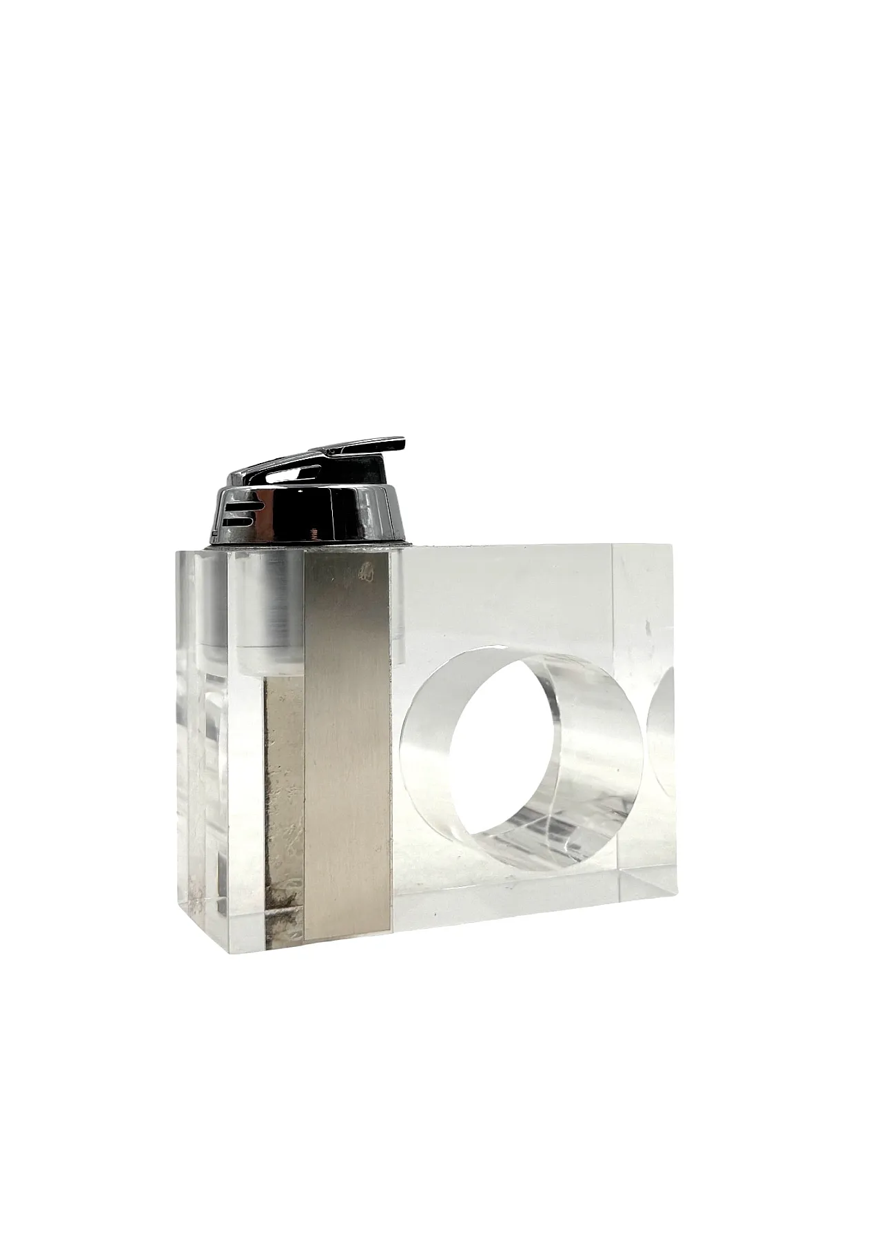 Accendino da tavolo in lucite trasparente Space Age, Italia, anni '70 7