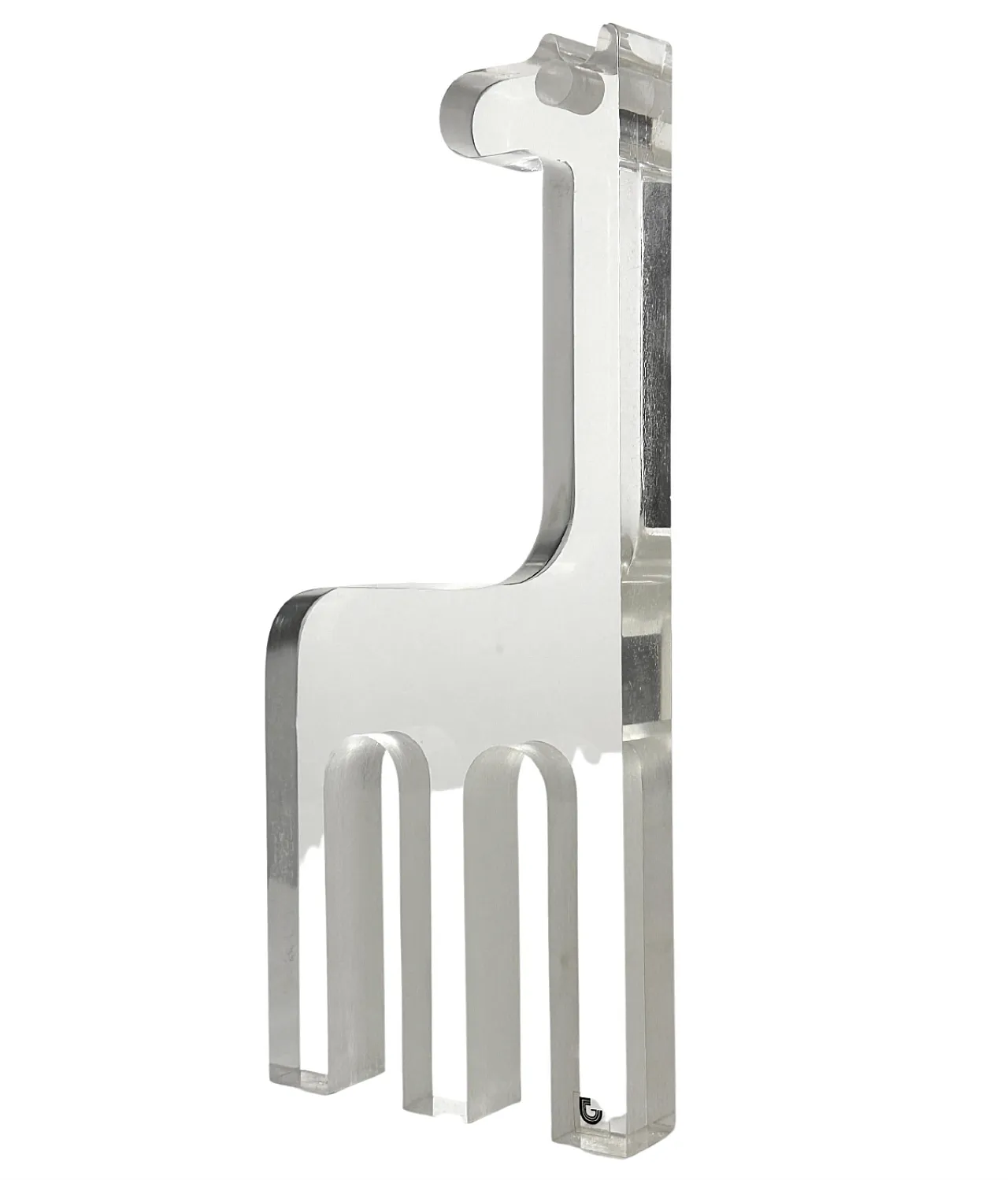Silvio Russo, scultura giraffa in lucite, Guzzini Italia anni '70 1