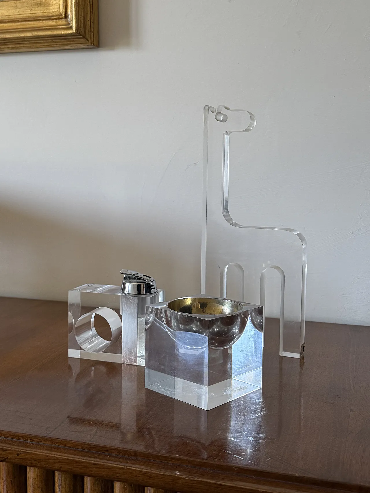 Silvio Russo, scultura giraffa in lucite, Guzzini Italia anni '70 2