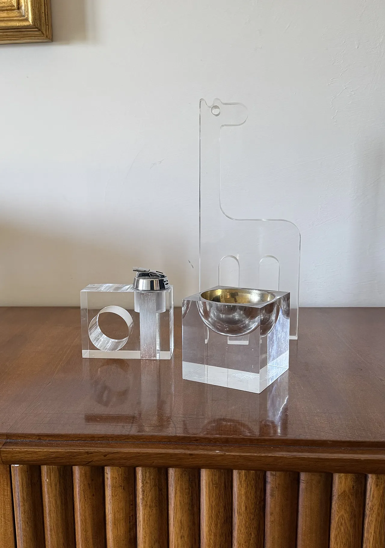 Silvio Russo, scultura giraffa in lucite, Guzzini Italia anni '70 3