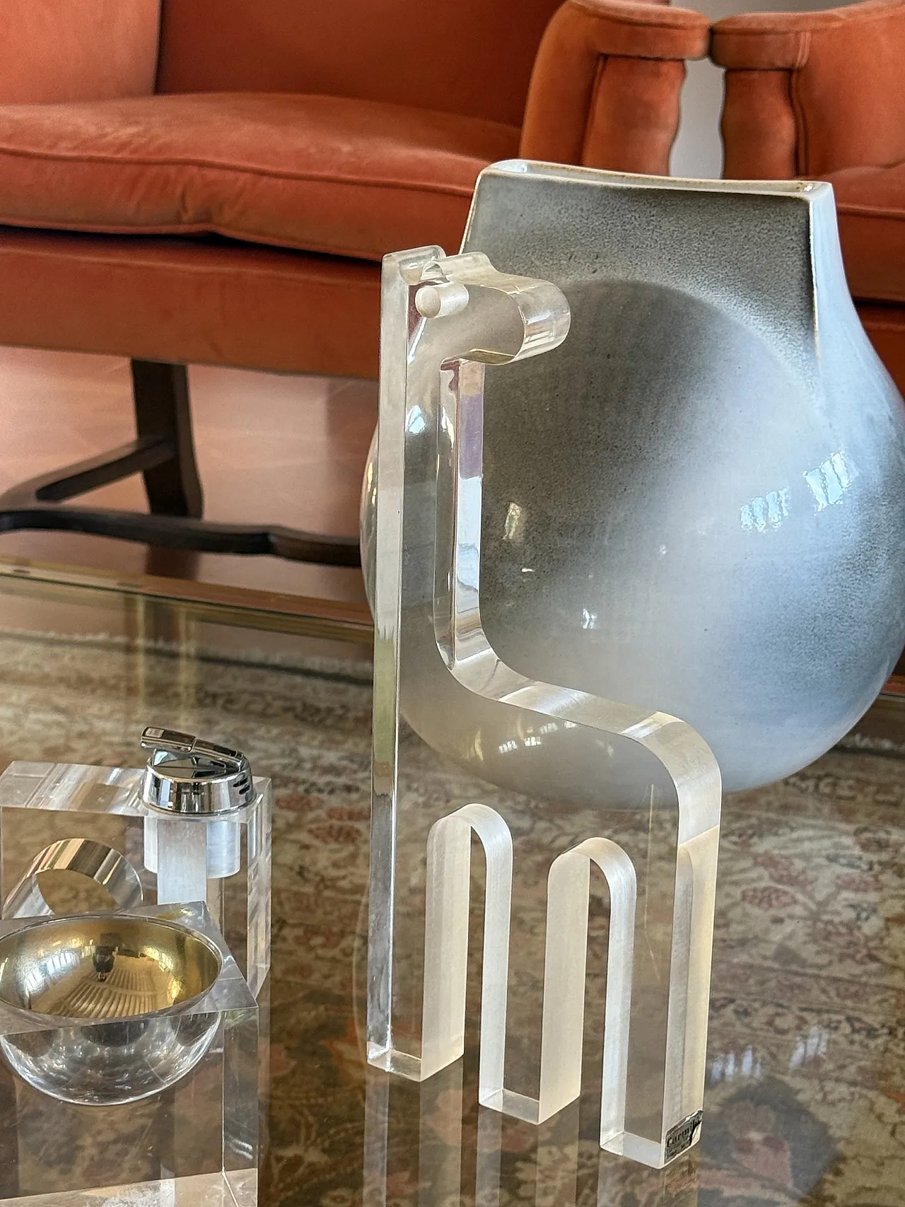 Silvio Russo, scultura giraffa in lucite, Guzzini Italia anni '70 6