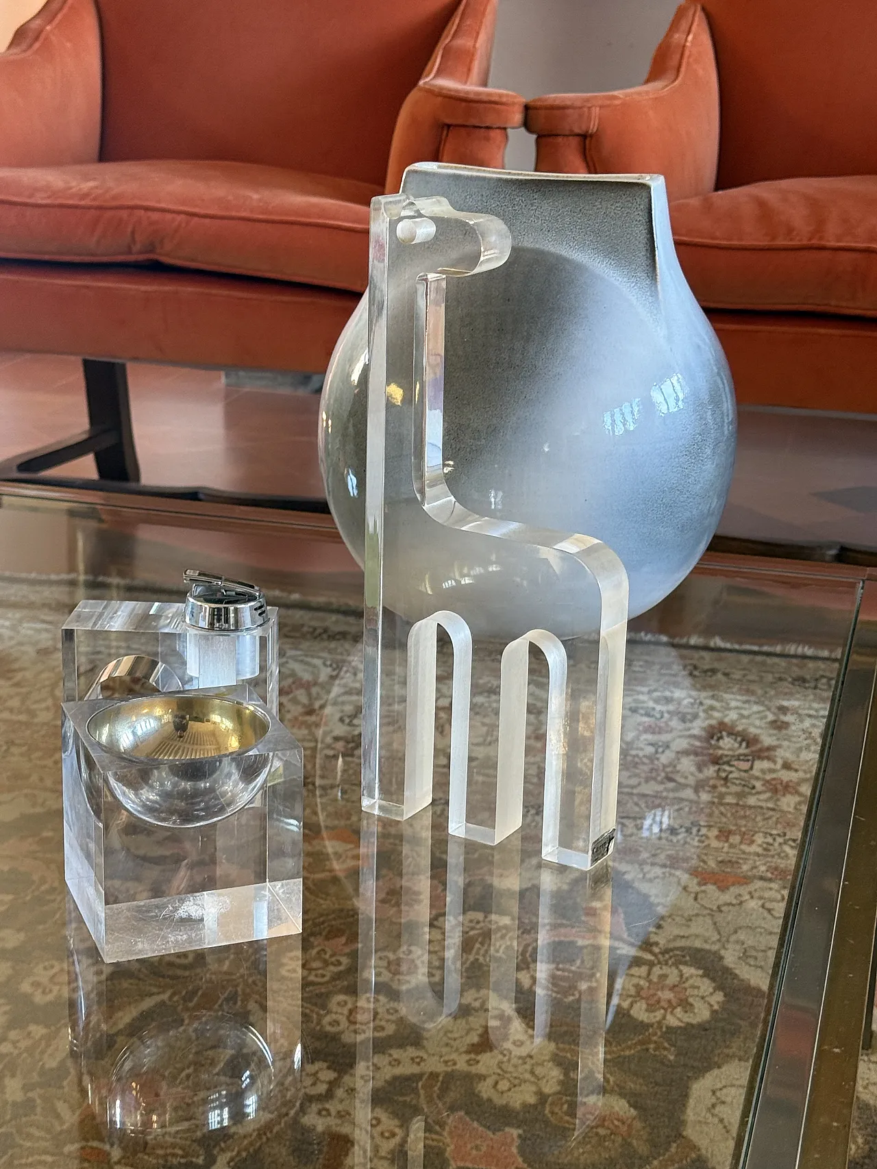 Silvio Russo, scultura giraffa in lucite, Guzzini Italia anni '70 7
