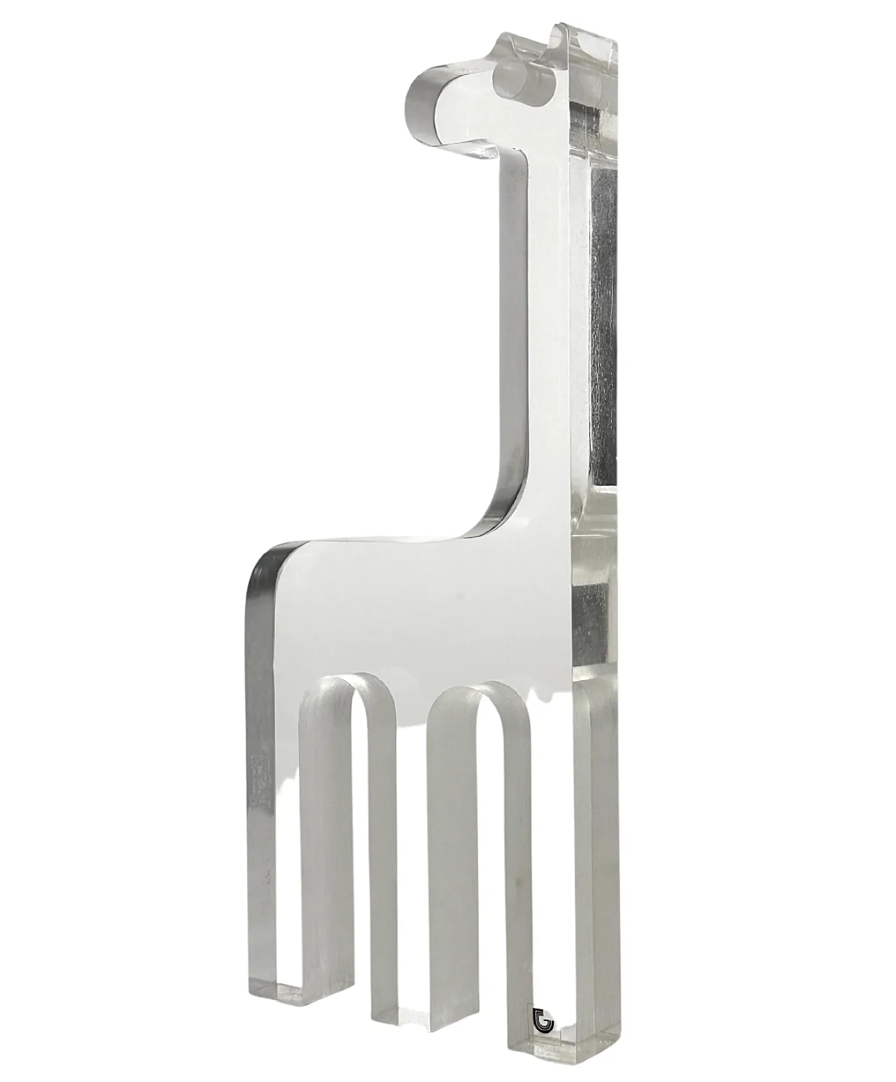 Silvio Russo, scultura giraffa in lucite, Guzzini Italia anni '70 13