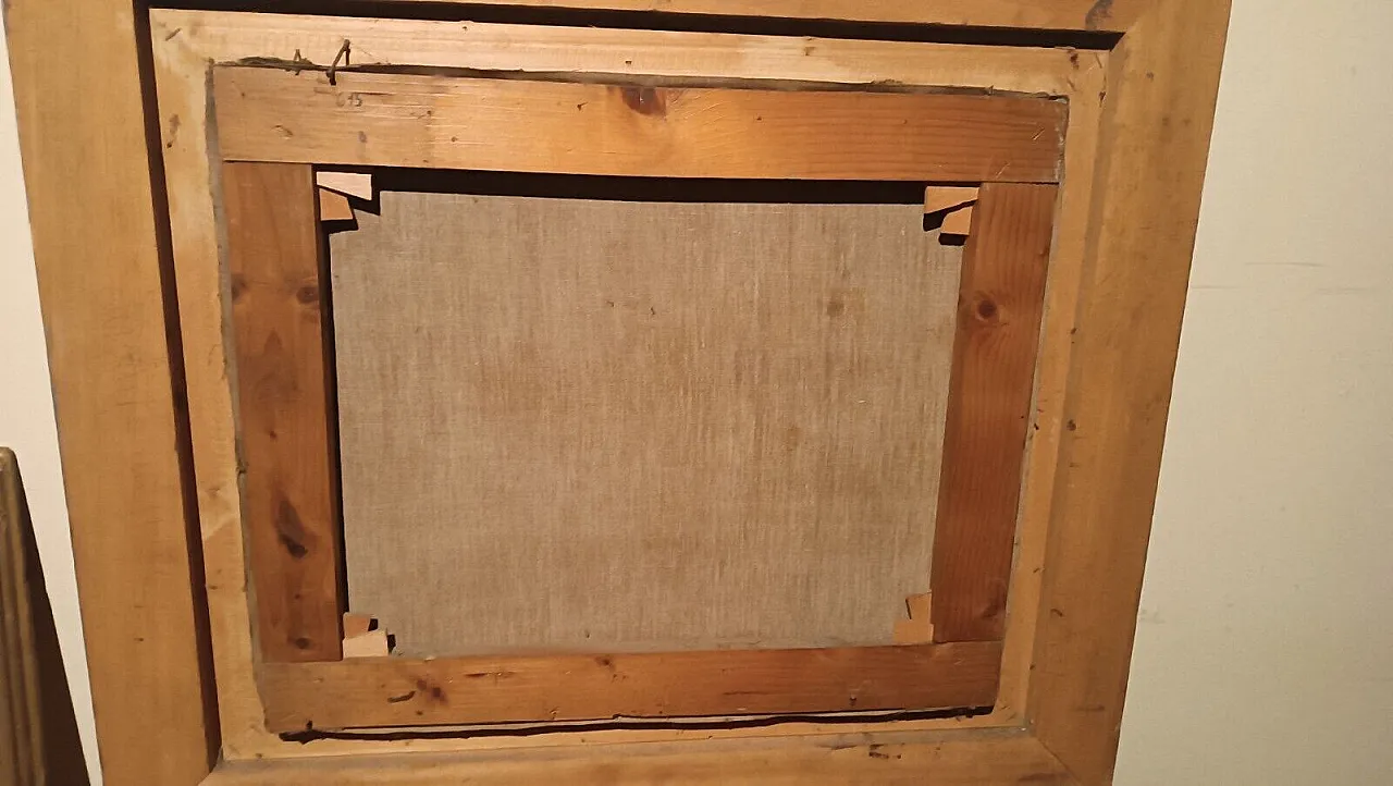 Abstract oil on canvas by Lando Landini, 1950s 8