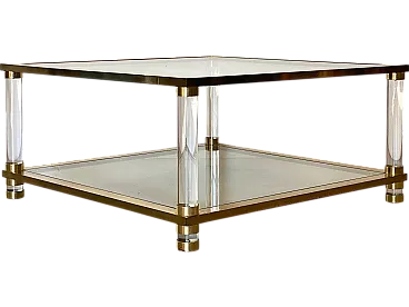 Table in brass and plexiglas 70s