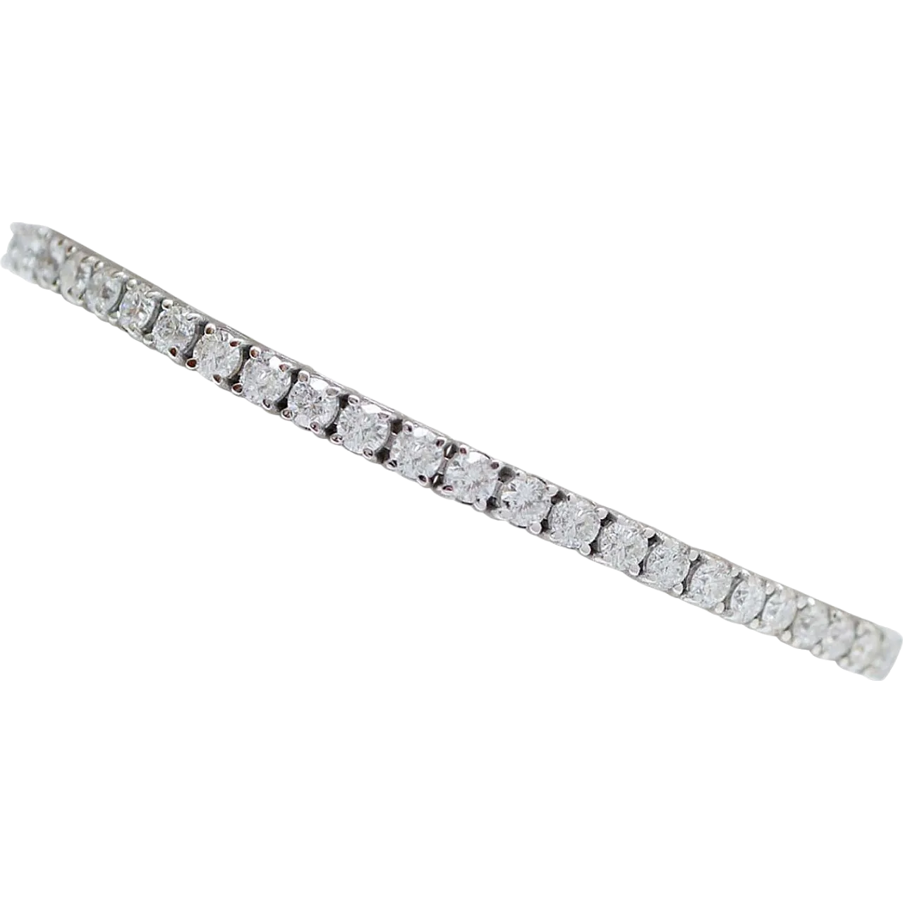 Bracciale da tennis in oro bianco 18 carati e diamanti, anni 2000 7