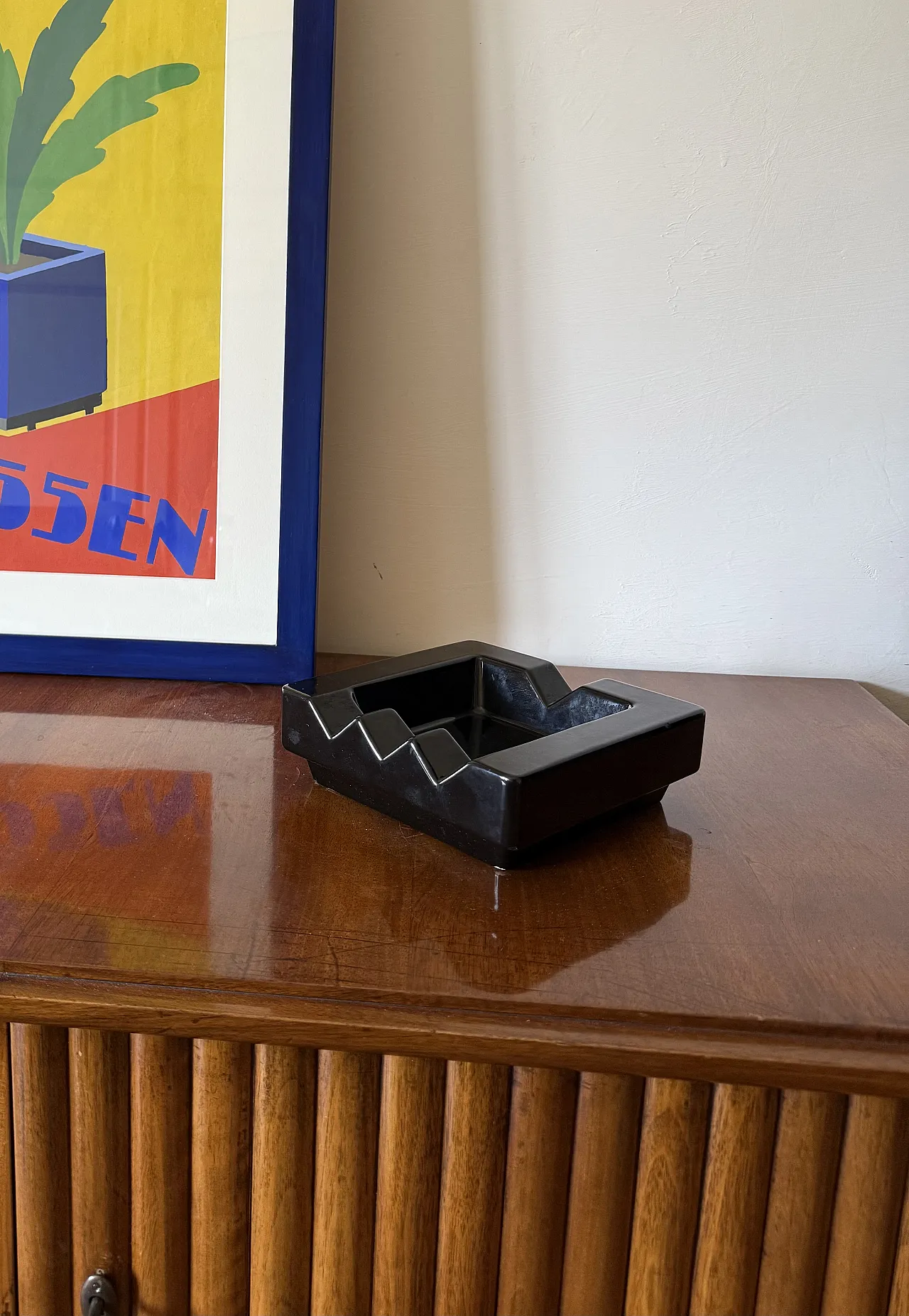 Posacenere postmoderno in ceramica stile di Ettore Sottsass, anni '80 2