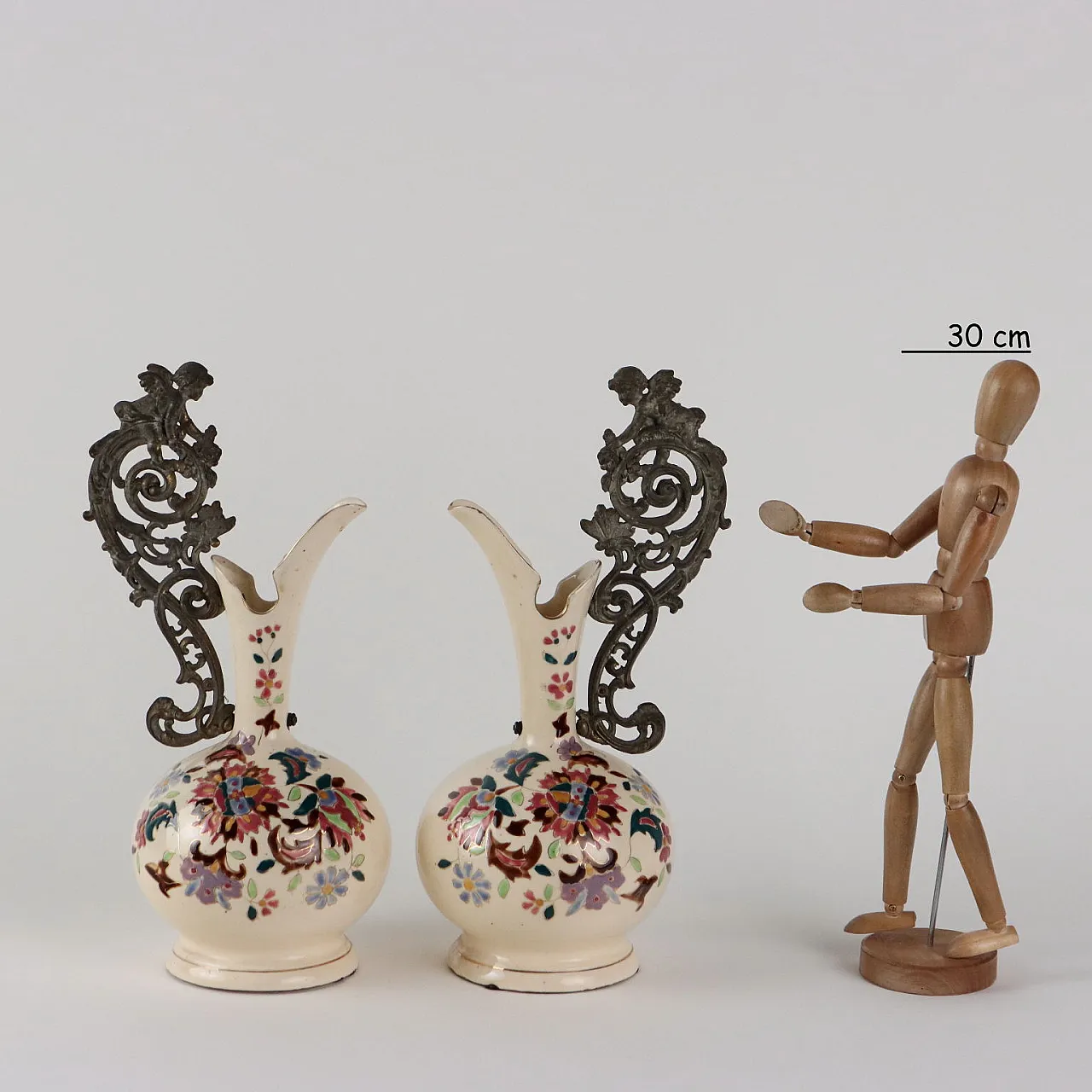 Coppia di anfore in ceramica e antimonio, fine '900 2