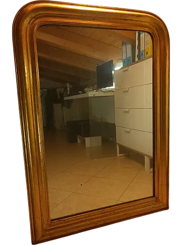 Specchiera Luigi Filippo in legno dorato, '800