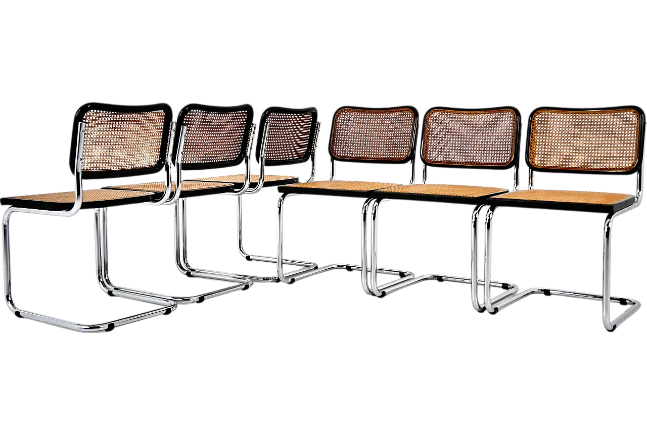 6 sedie da pranzo in stile B32 di Marcel Breuer, anni '80 8