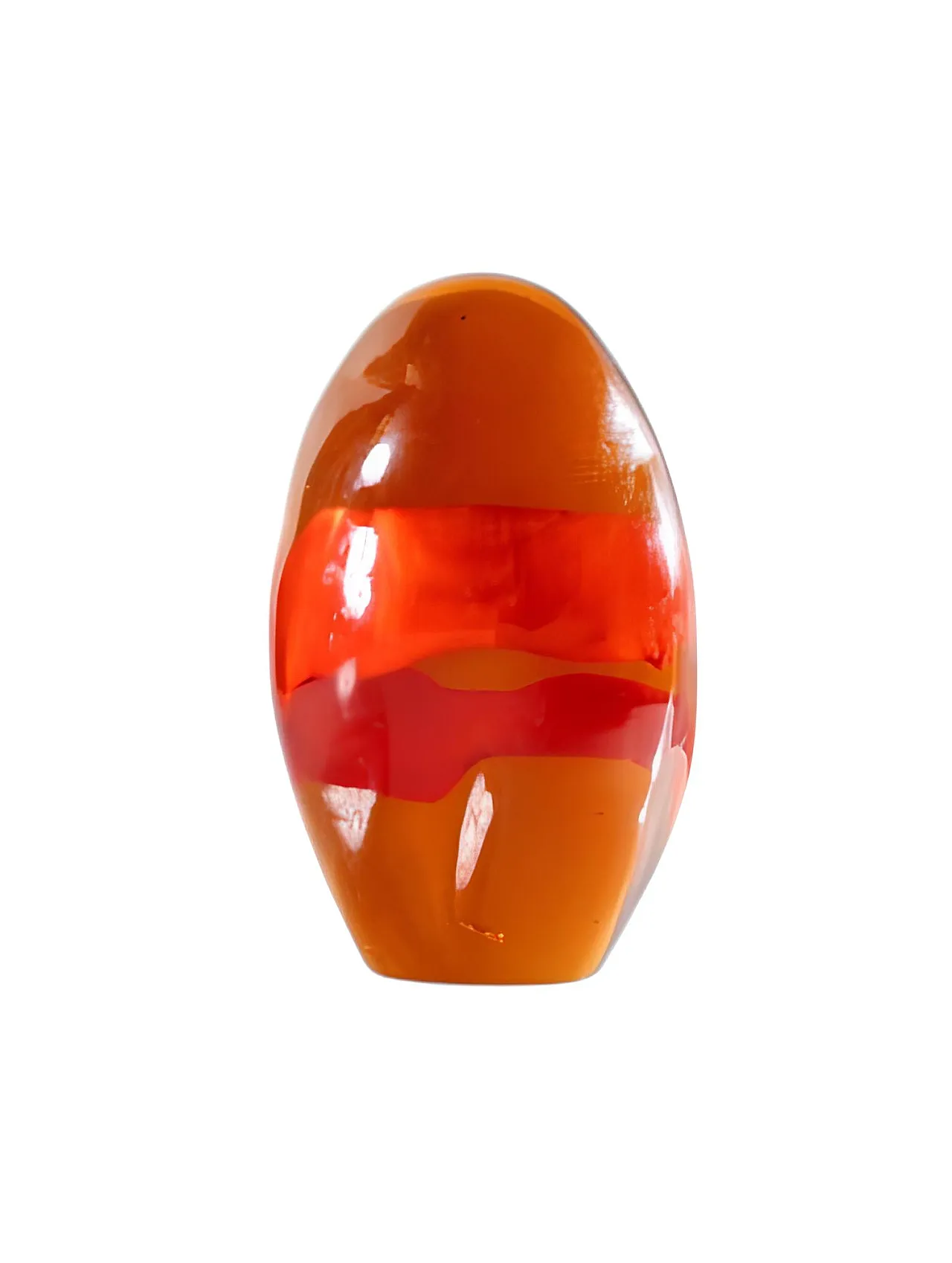 Presse-papier in vetro arancione di Murano dell'era spaziale, 1970 1