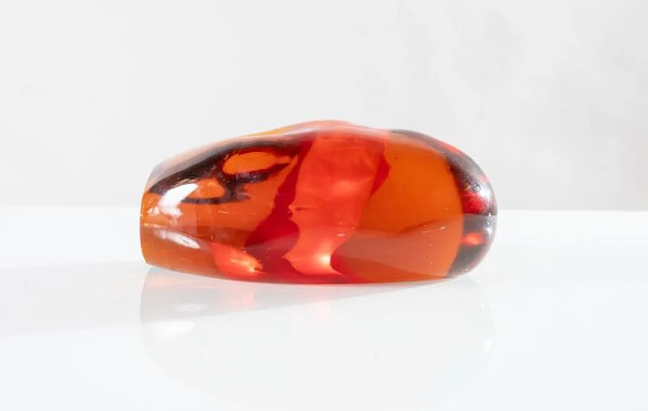 Presse-papier in vetro arancione di Murano dell'era spaziale, 1970 3