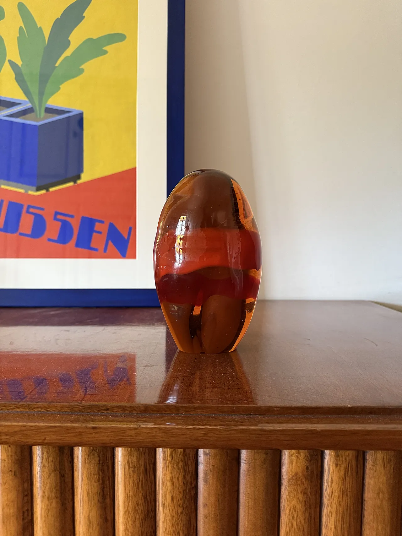 Presse-papier in vetro arancione di Murano dell'era spaziale, 1970 5