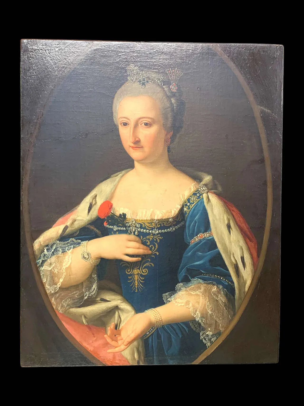 Ritratto ad Olio Su Tela Di Maria Teresa d Austria 1750 Circa 12