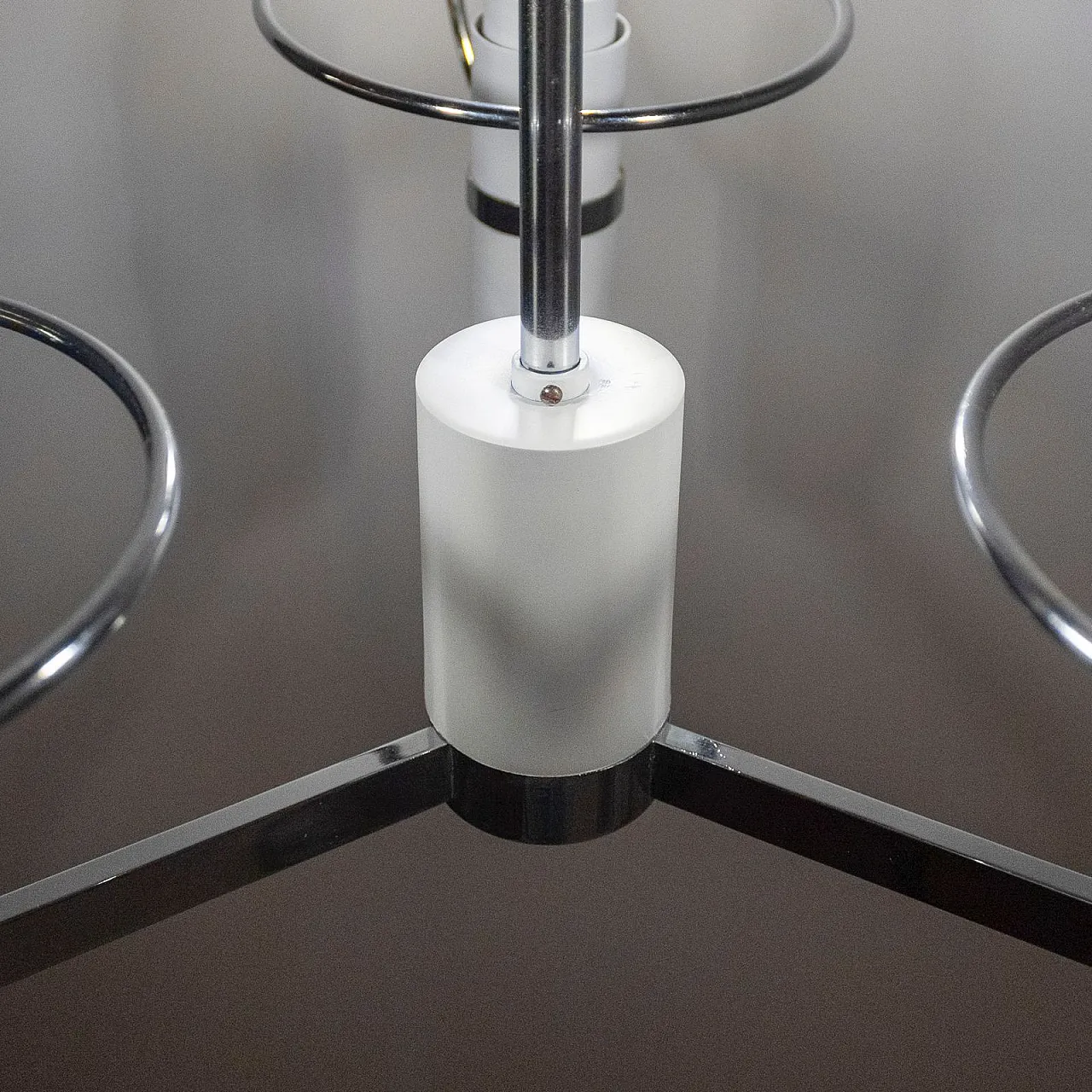 Lampadario cromato Space Age, Italia anni '70 7