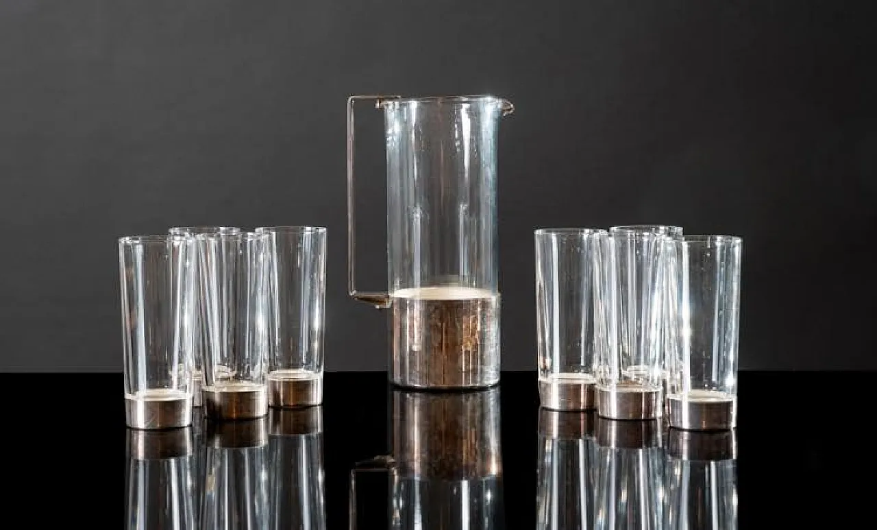 Hollywood Regency Silverplate cocktail set, Italy 1970s 2