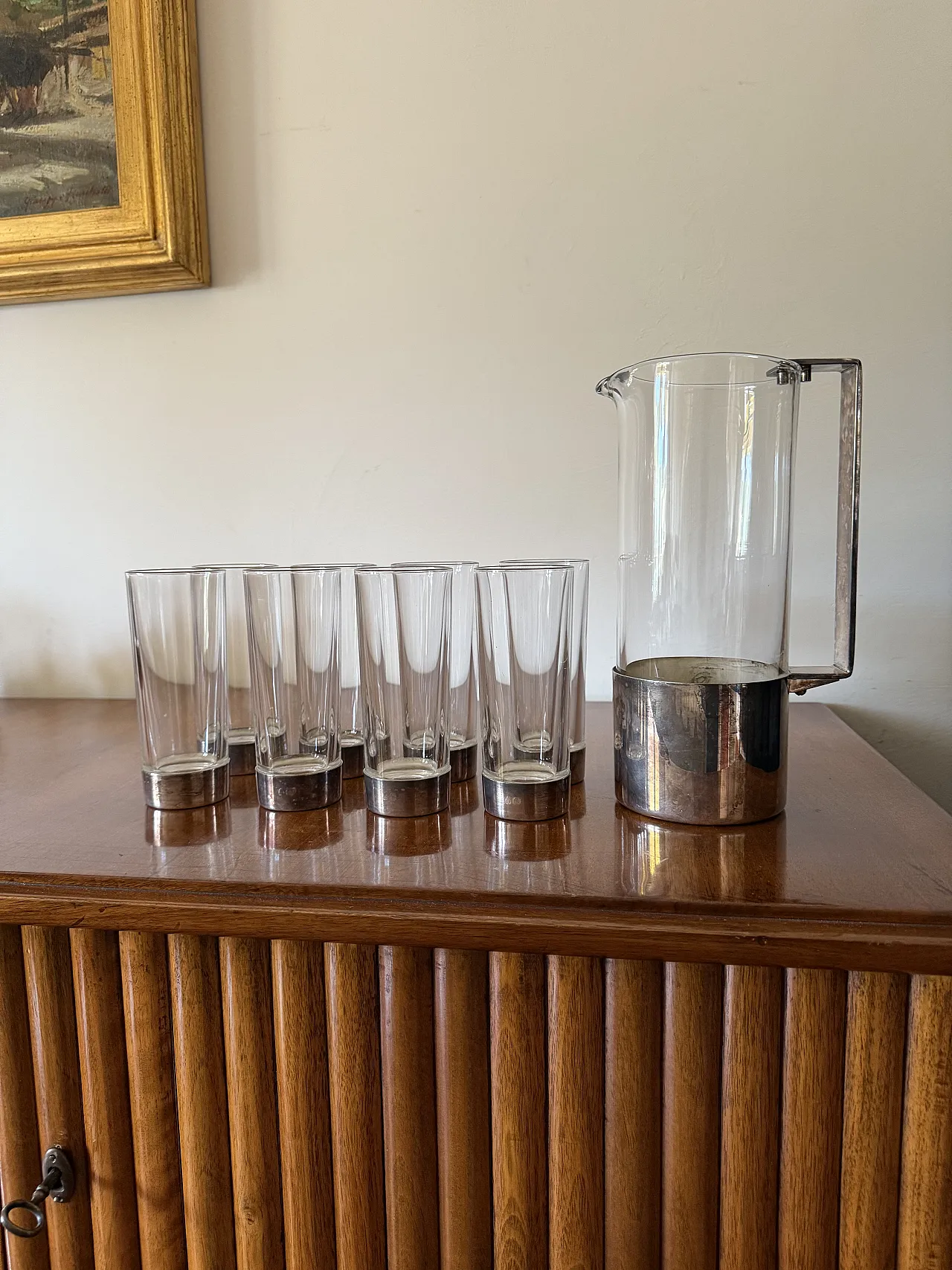 Hollywood Regency Silverplate cocktail set, Italy 1970s 3