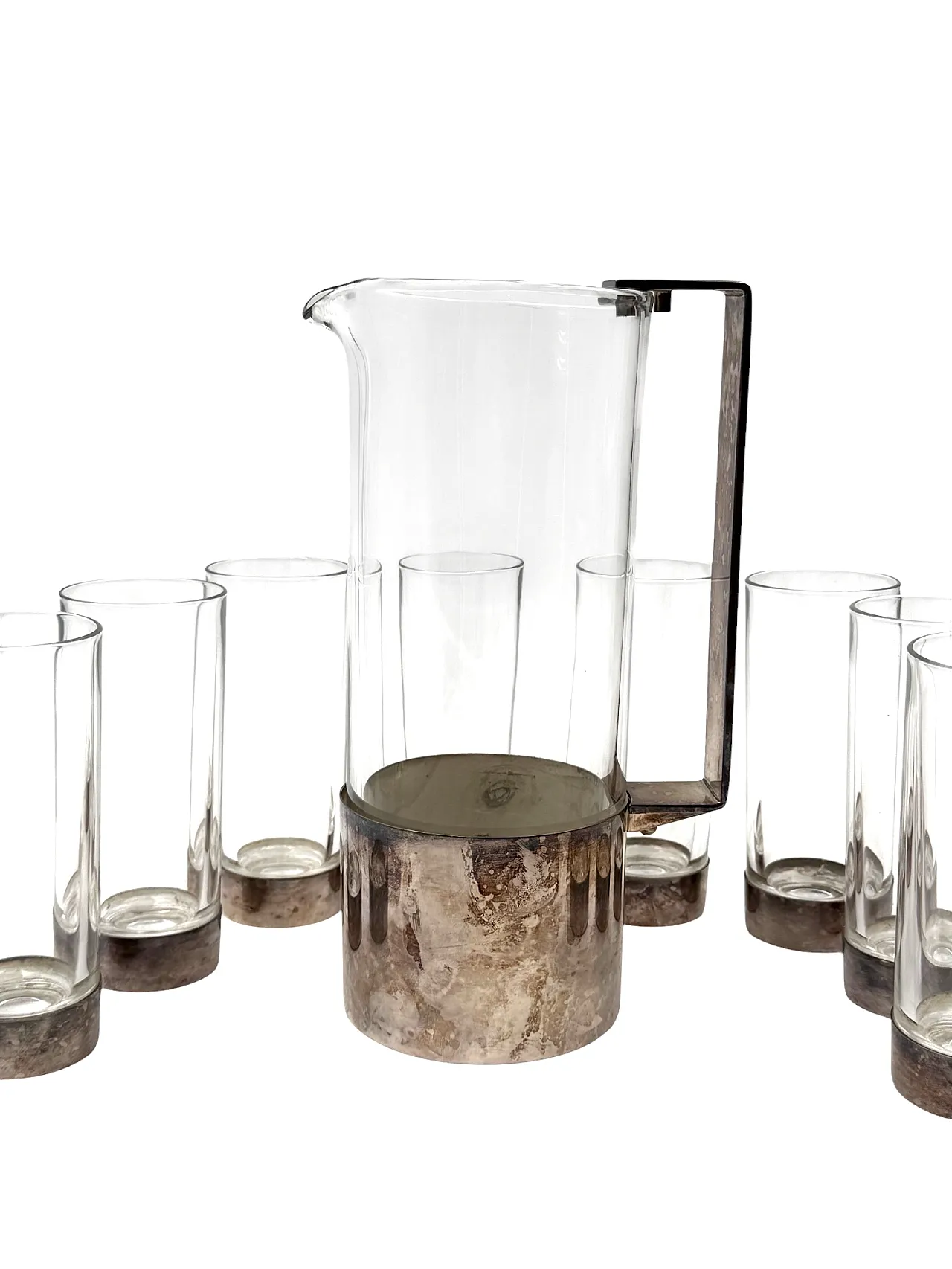 Hollywood Regency Silverplate cocktail set, Italy 1970s 8