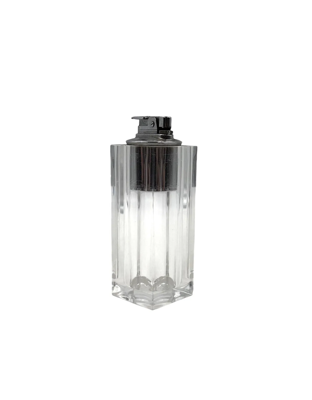 Clear Lucite Table Lightter, Italy 1970s 3