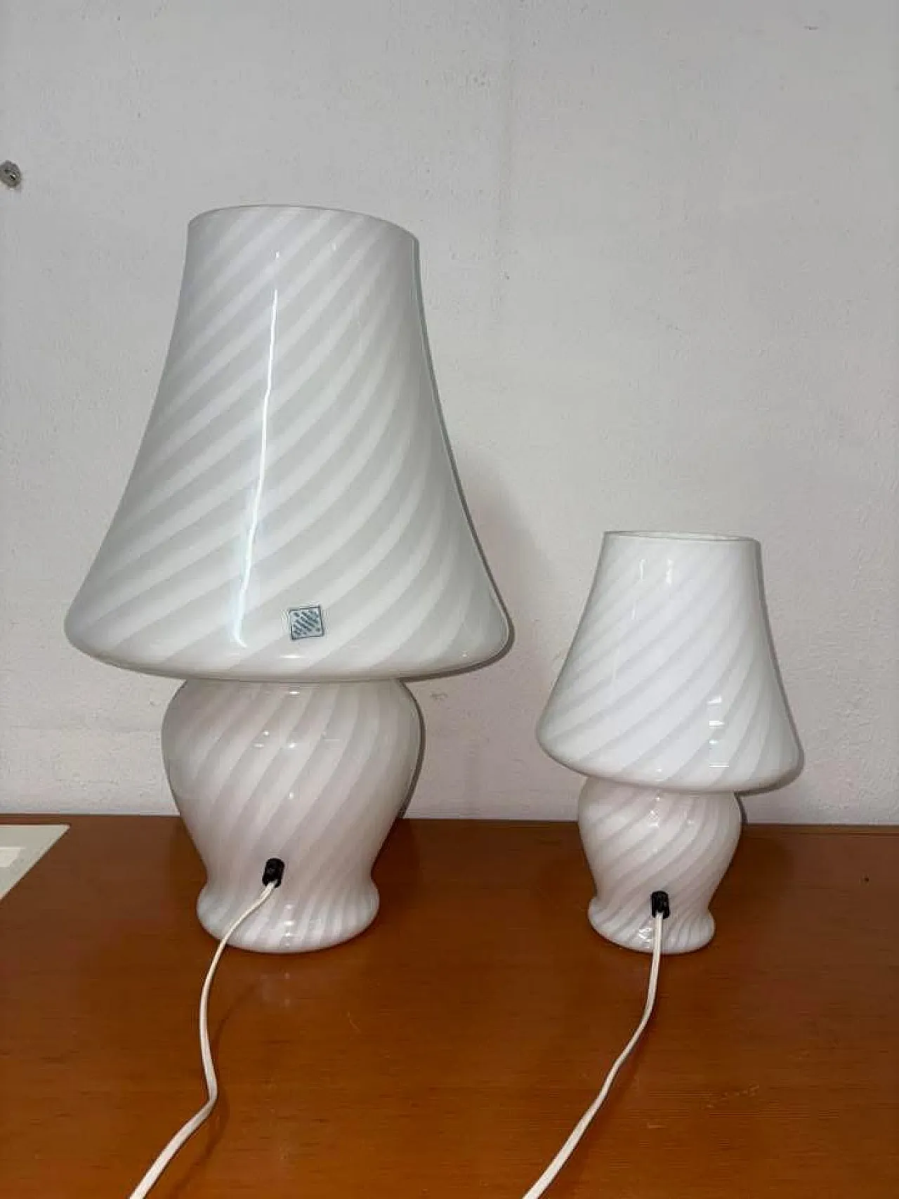 Coppia lampade vetro di Murano, anni '70 2