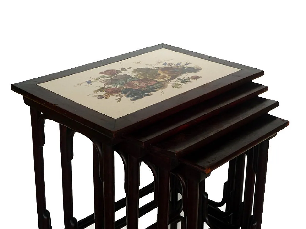 4 Tavolini impilabili Art Nouveau di Thonet, inizio '900 3