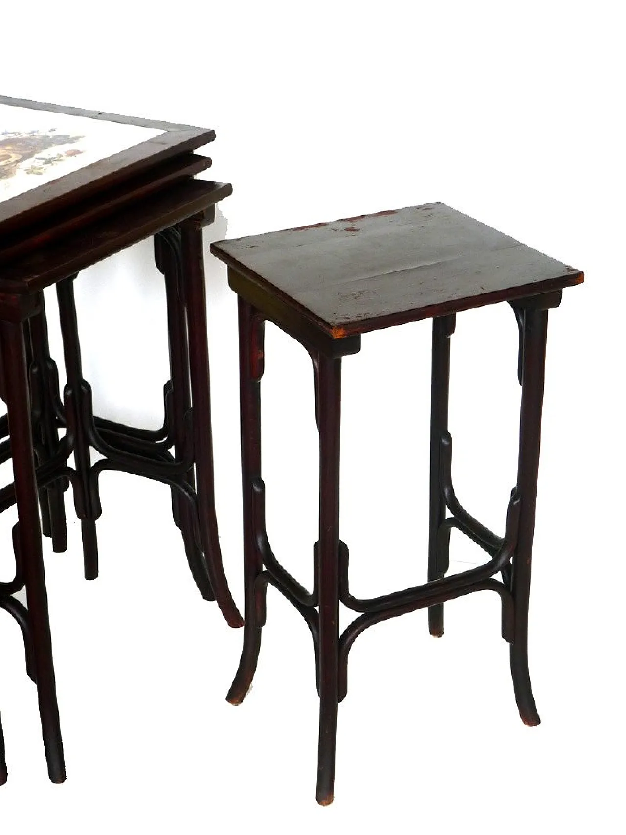 4 Tavolini impilabili Art Nouveau di Thonet, inizio '900 5