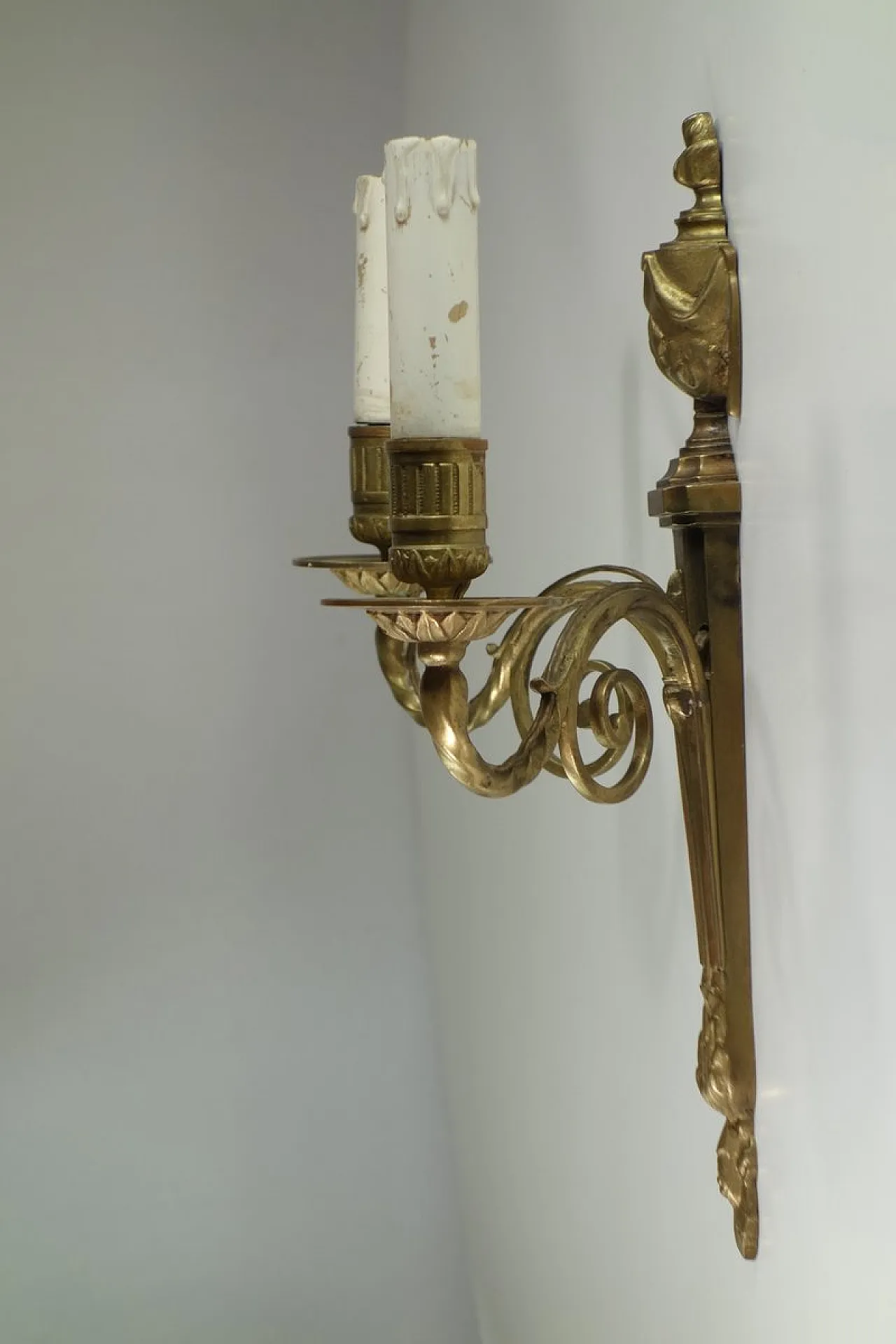 Lampada da parete in bronzo di Marcel Guillemard, primo '900 2