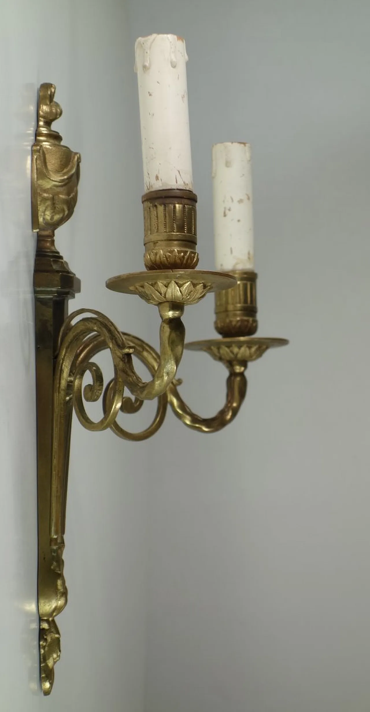 Lampada da parete in bronzo di Marcel Guillemard, primo '900 3