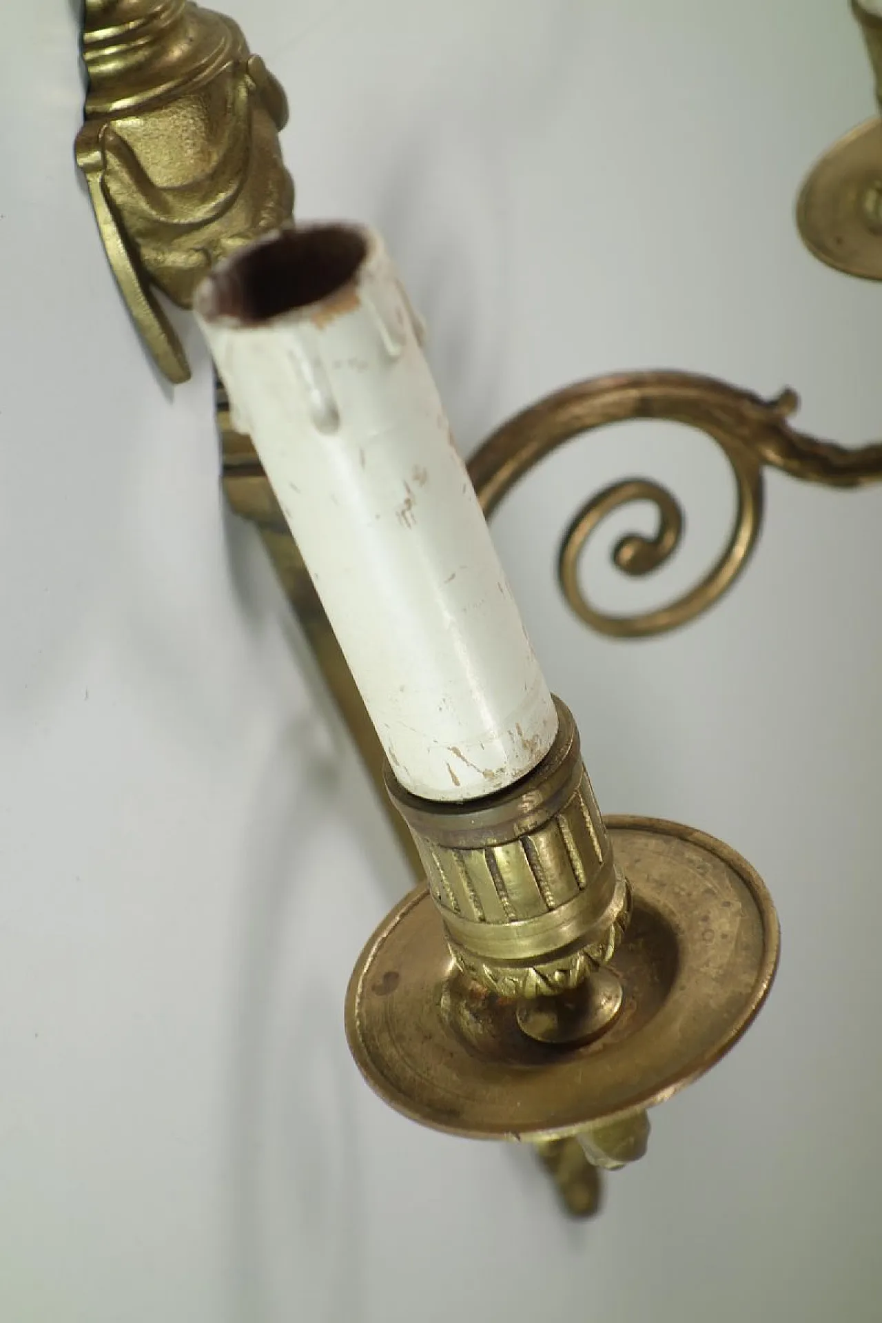 Lampada da parete in bronzo di Marcel Guillemard, primo '900 5