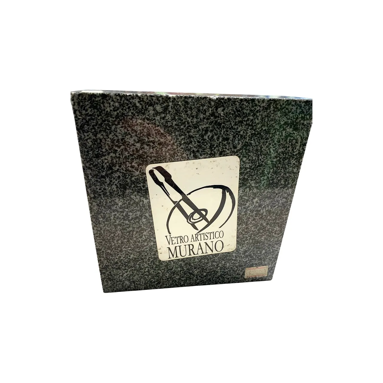 Murano glass vase with Murrine on a marble base, 90s 10