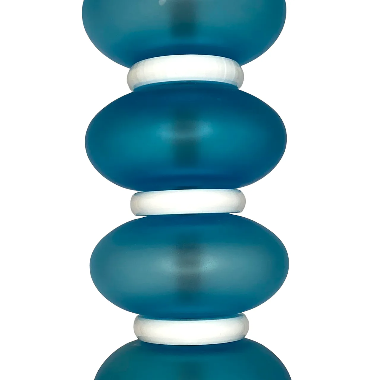 Blue decorated glass table lamps by Cenedese, 90s 2