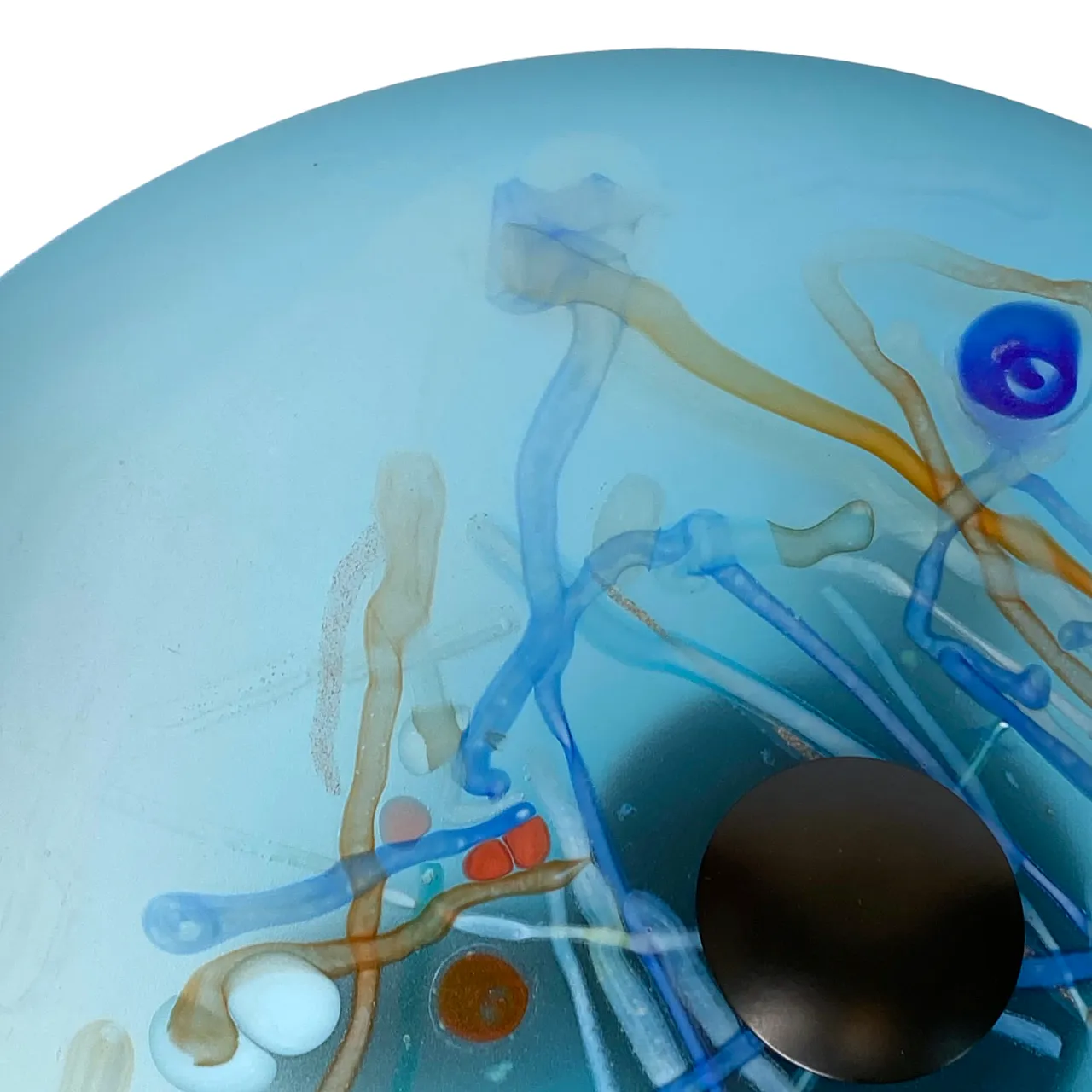 Blue decorated glass table lamps by Cenedese, 90s 5