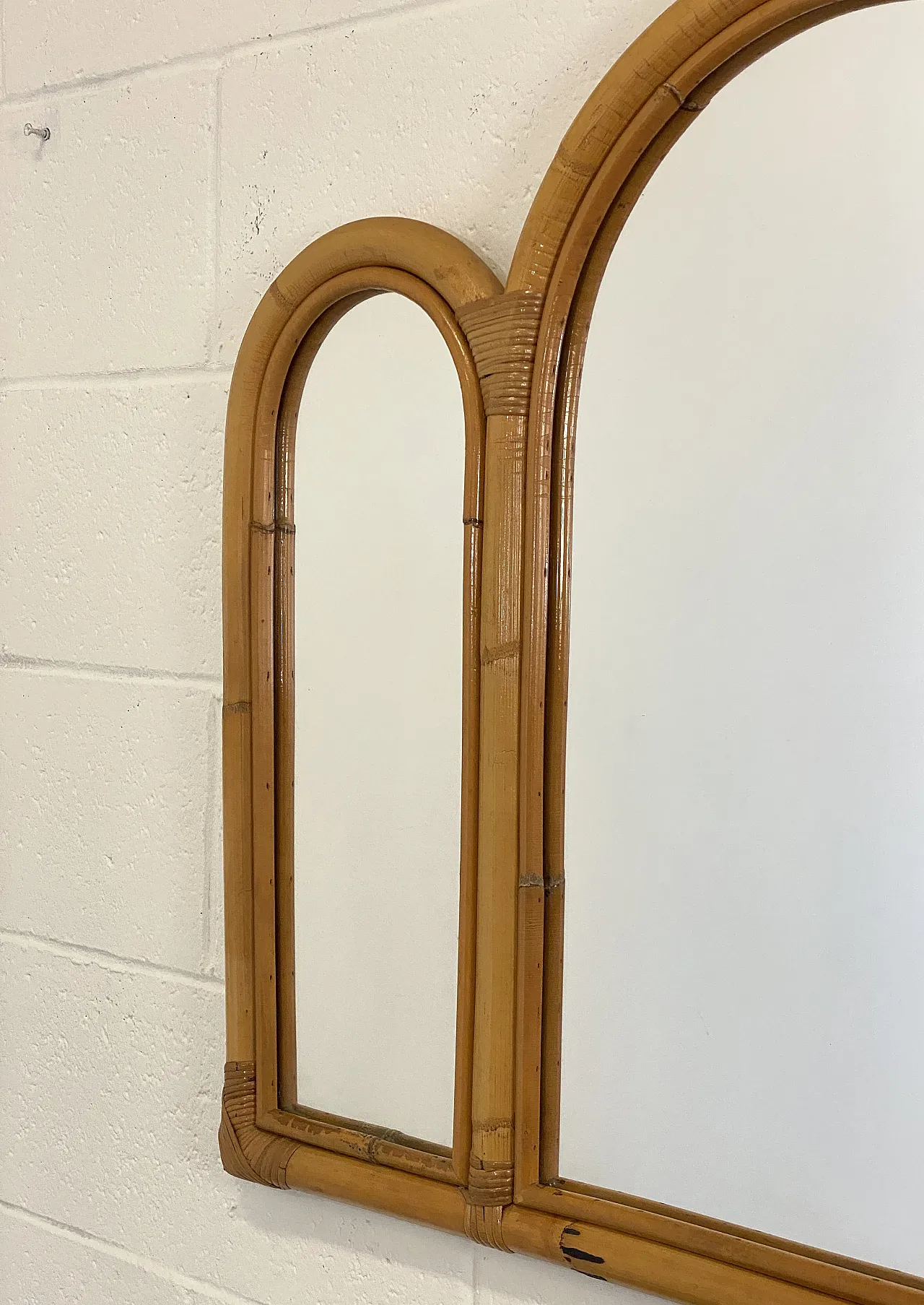 Specchio in bambù, anni '70 2