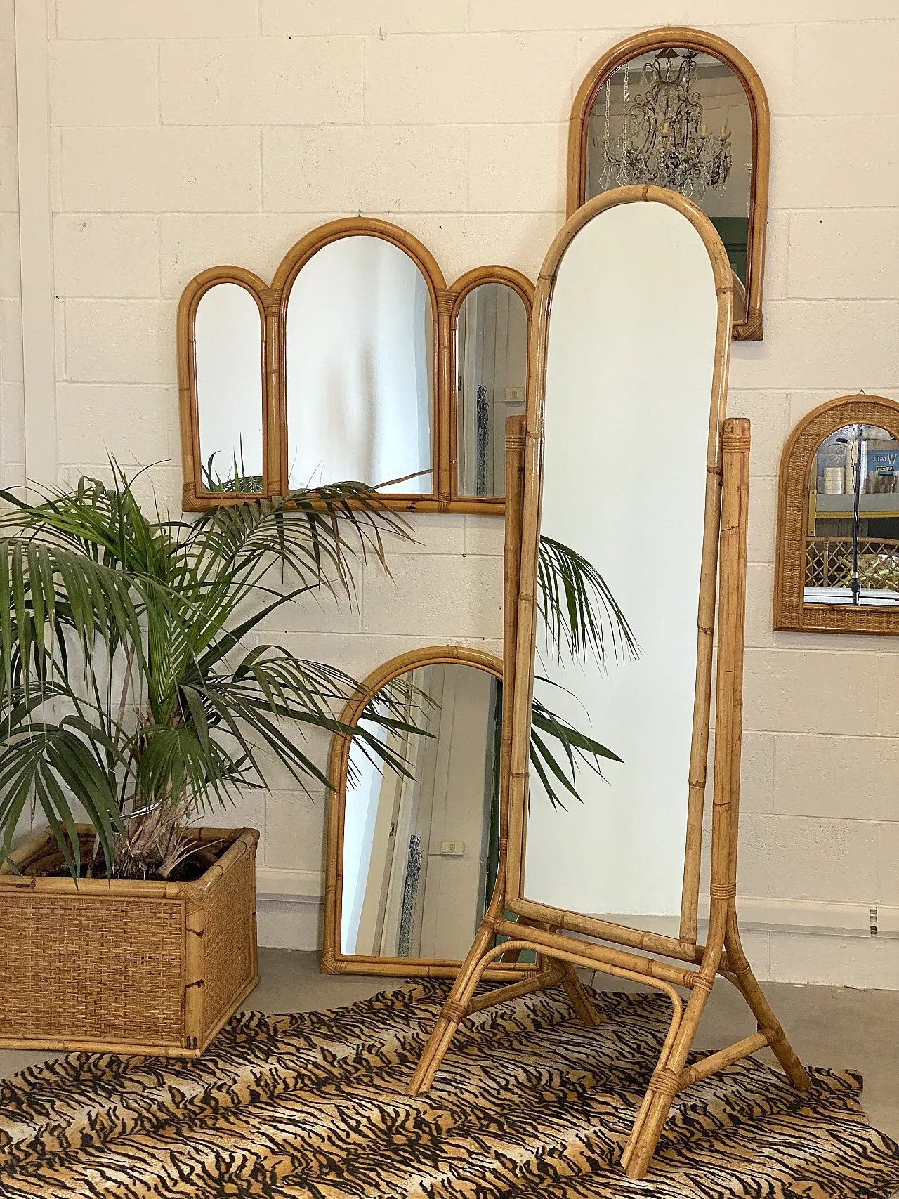 Specchio in bambù, anni '70 8