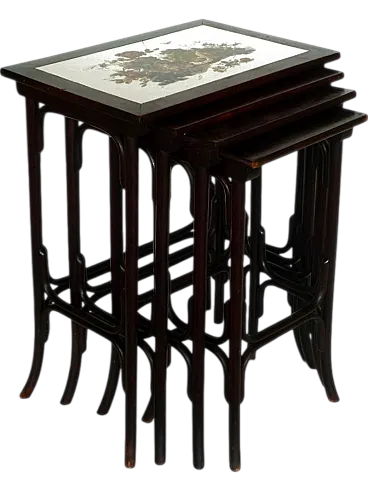 4 Tavolini impilabili Art Nouveau di Thonet, inizio '900