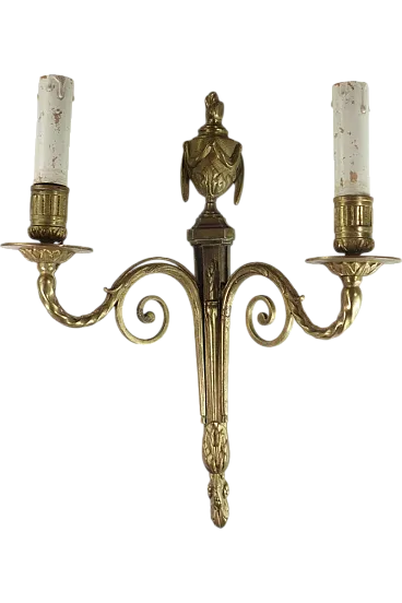 Lampada da parete in bronzo di Marcel Guillemard, primo '900