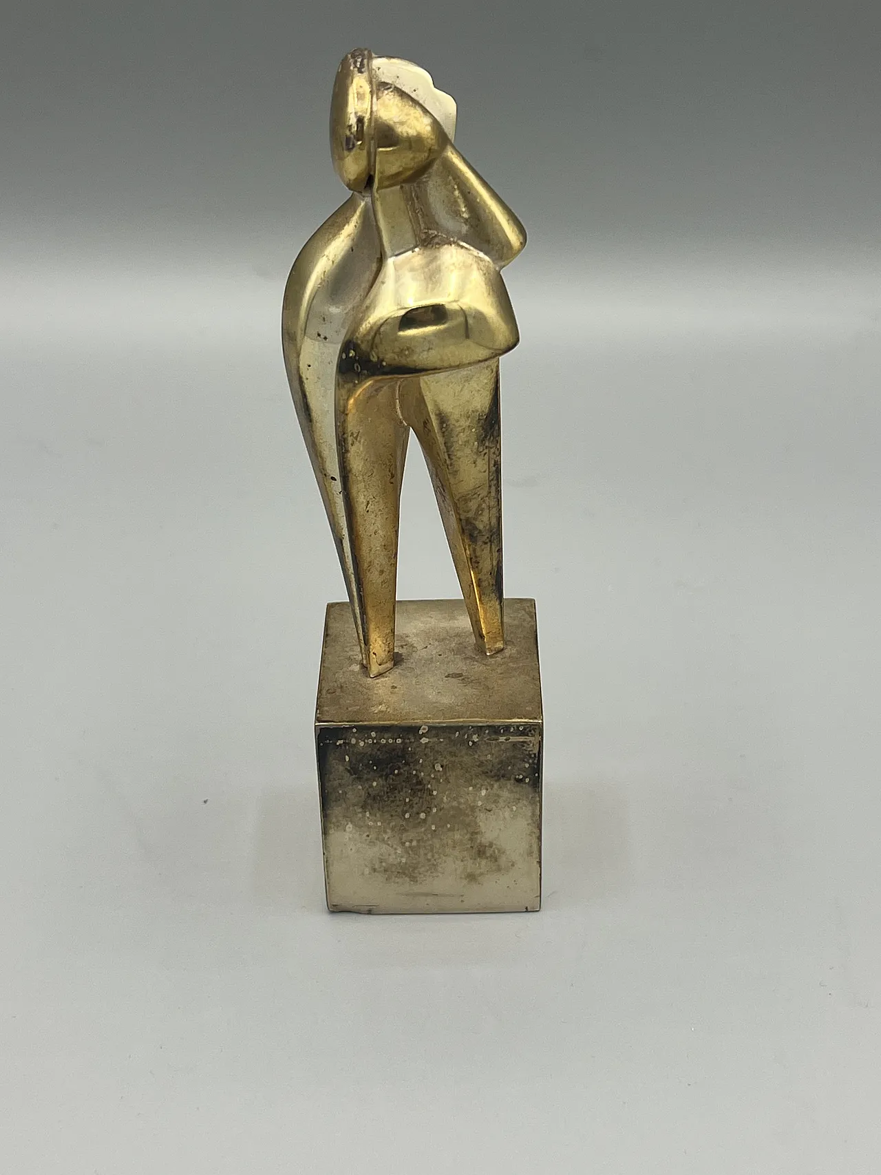 Amelio Roccamonte Sculpture in silver metal. 70s 2