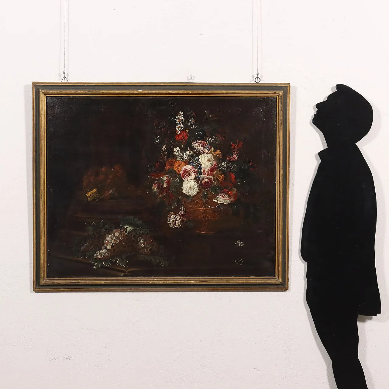 Natura Morta con Fiori Uva e Funghi, olio su tela, '700 2