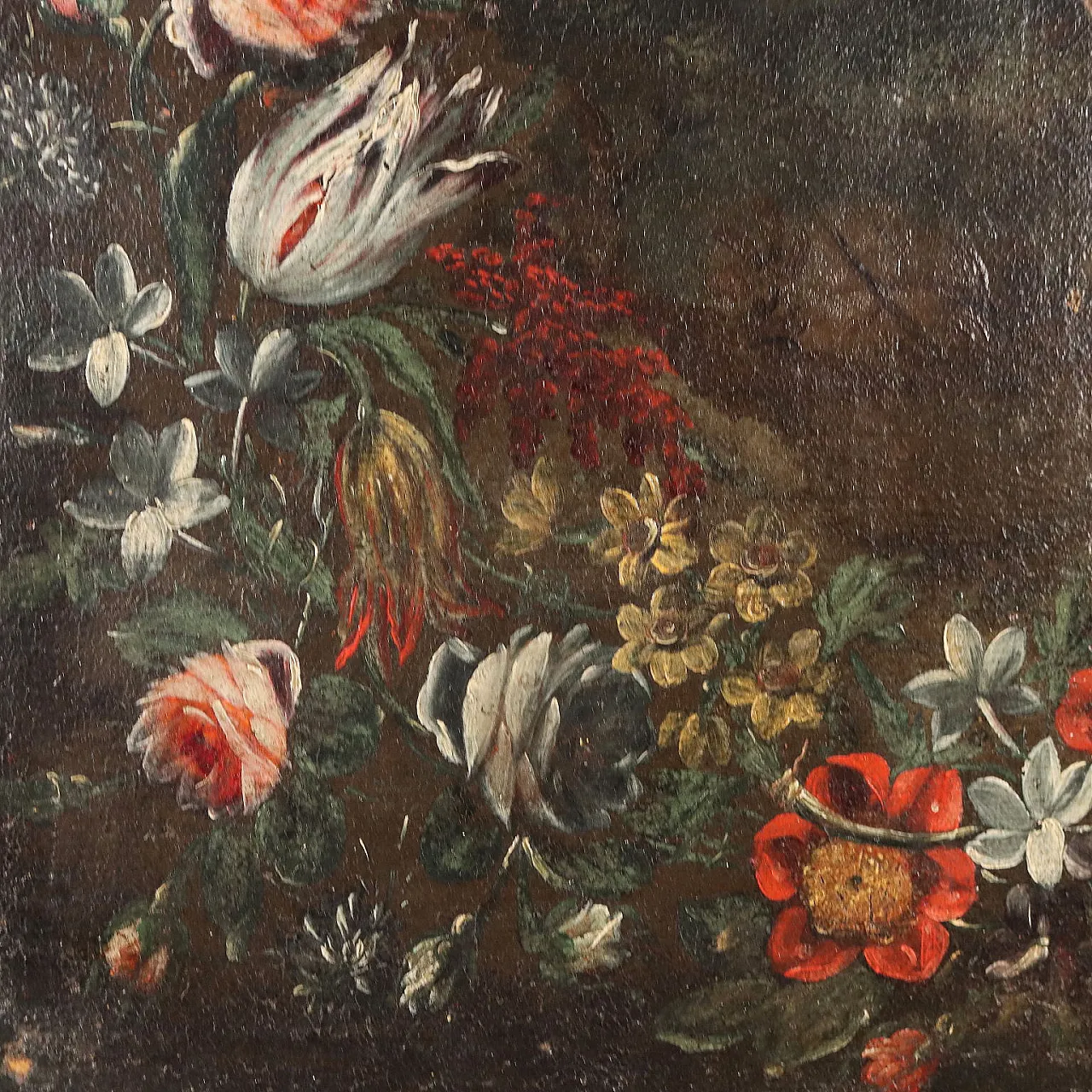 Guardian angel in flower garland, oil on canvas, 17th century 8