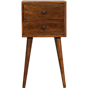 Comodini a 2 cassetti in legno di mango solido, 2000