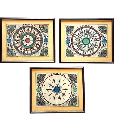 The Ekonoscope, 3 Framed Phenakistoscope, France Epinal, 19th c.