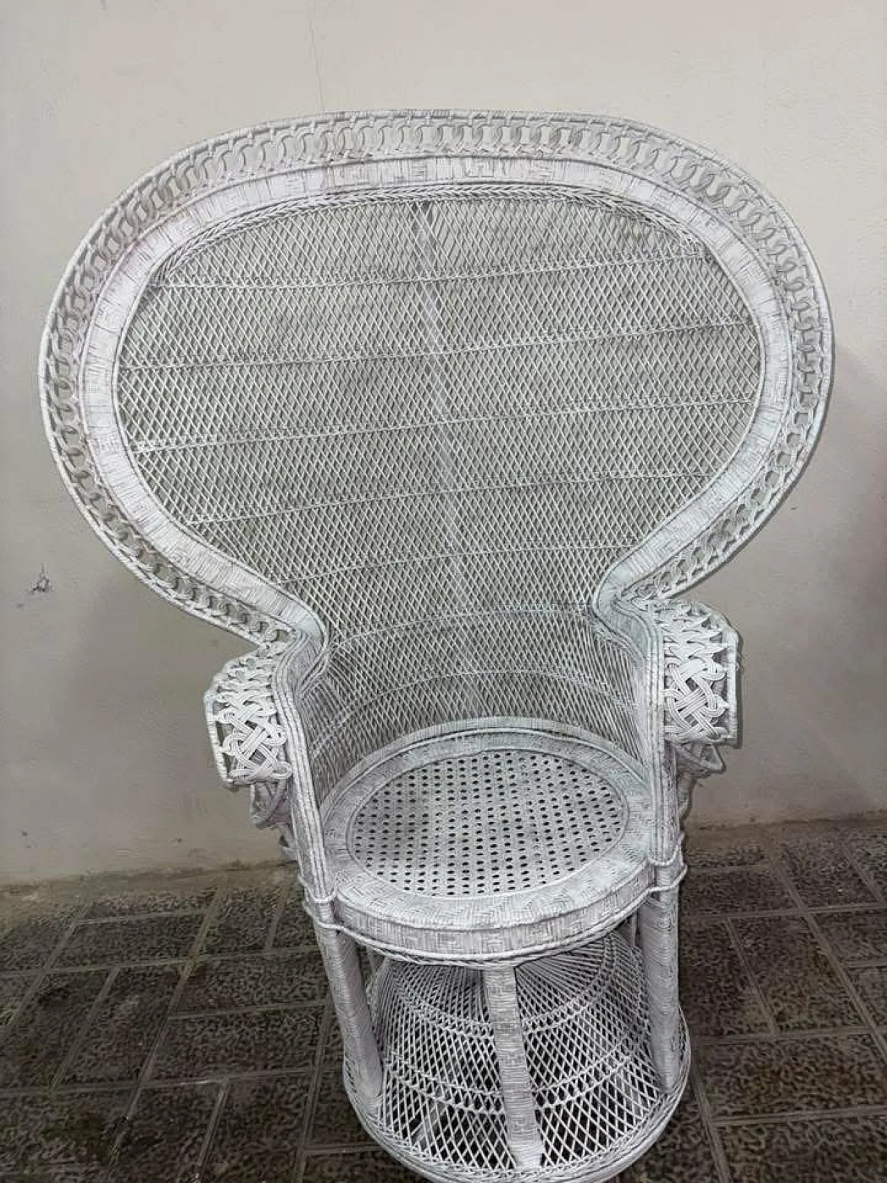 Poltrona vimini pavone, anni '70 2